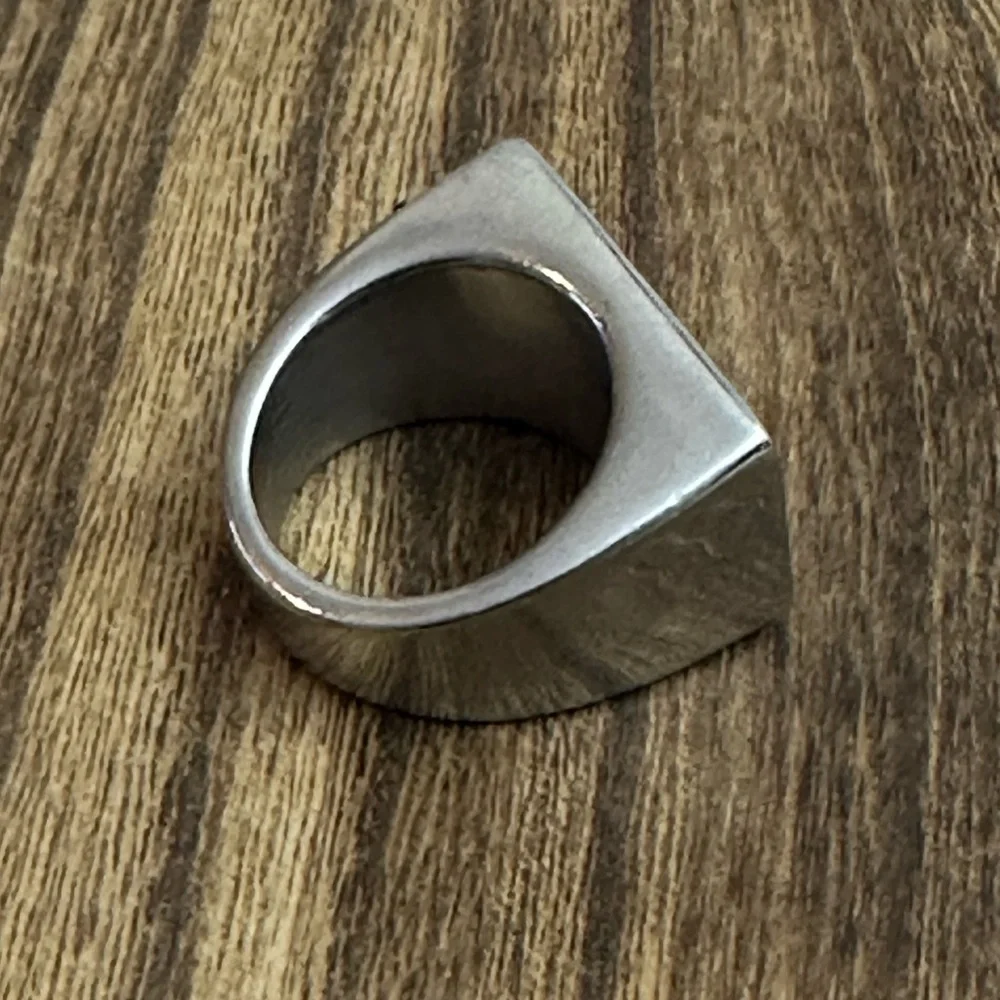Set of 3 316L Stainless Steel Roaring Lion, Skull & MG Mens‎ Ring size 8.5